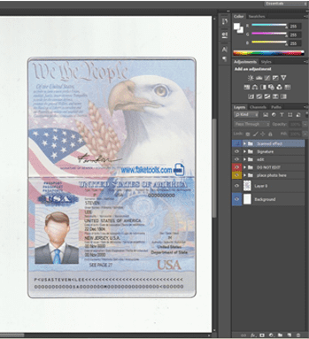 usatemppsd : Driver License Passport ID Card Proof of address Template